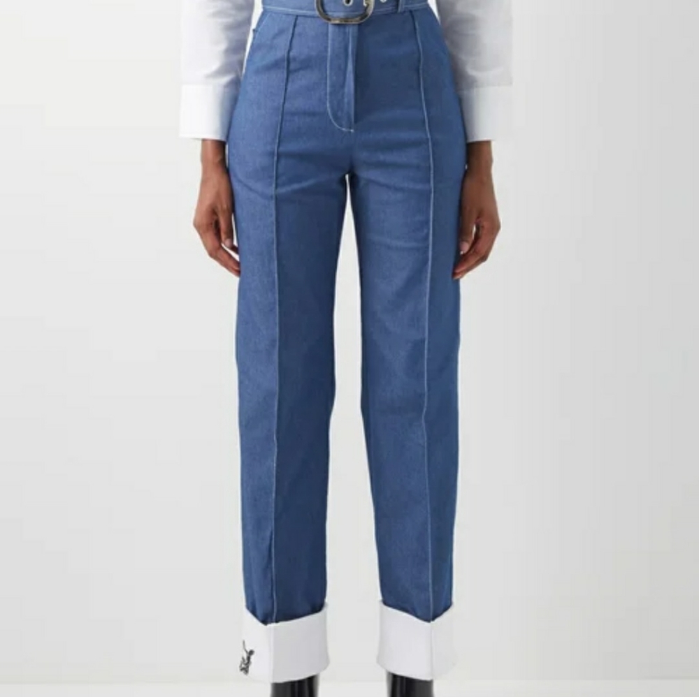 Thebe Magugu Wide Leg White Cuff Pants. NWT Classic Pants